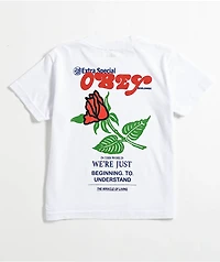 Obey Miracle Of Living White Crop T-Shirt