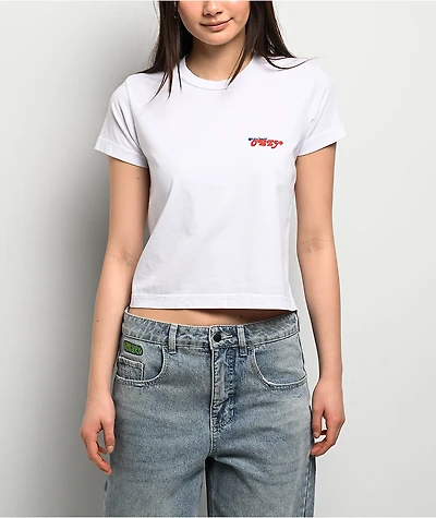 Obey Miracle Of Living White Crop T-Shirt