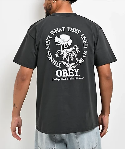 Obey Move Forward Vintage Black T-Shirt