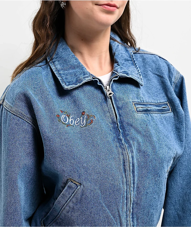Obey Nessa Light Indigo Denim Jacket