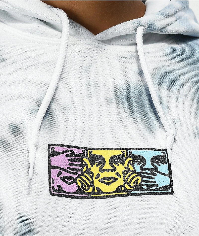 Obey No Evil Grey Tie Dye Hoodie