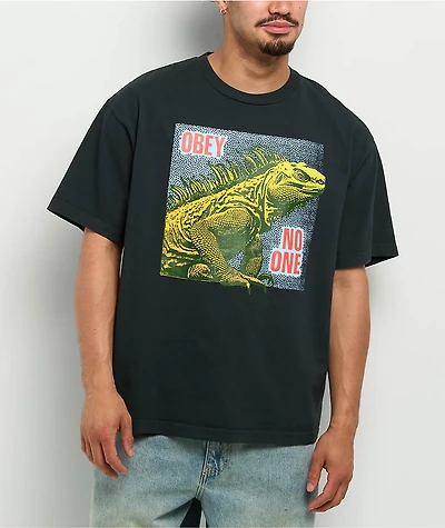 Obey No One Reptile Charcoal T-Shirt
