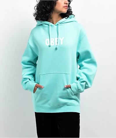Obey OG 2 Basic Mint Blue Hoodie