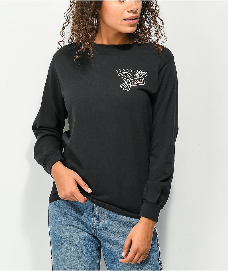 Obey One Love Black Long Sleeve T-Shirt