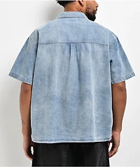 Obey Owens Bleached Indigo Denim Button Up Shirt