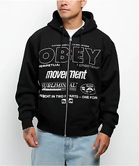 Obey Persistent Movement Black Zip Hoodie