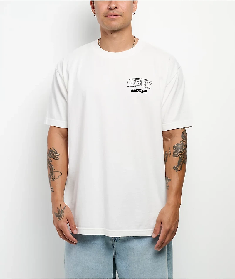 Obey Persistent Movement White T-Shirt
