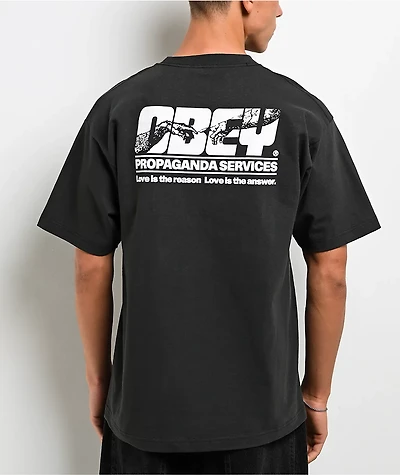 Obey Propaganda Services Vintage Black T-Shirt