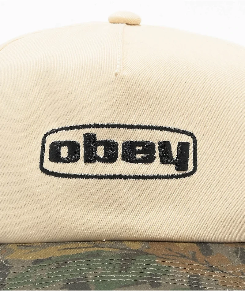 Obey Rankin Natural & Camo Snapback Hat