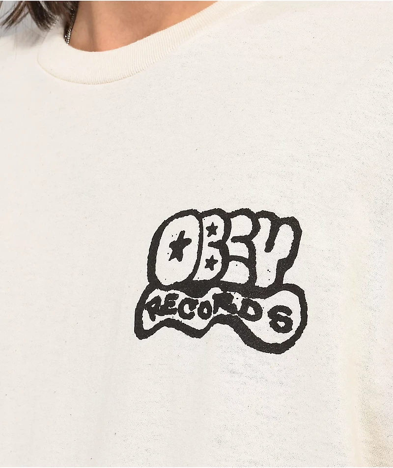 Obey Record Stamp Sand T-Shirt
