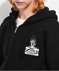 Obey Records Hand Black Zip Hoodie