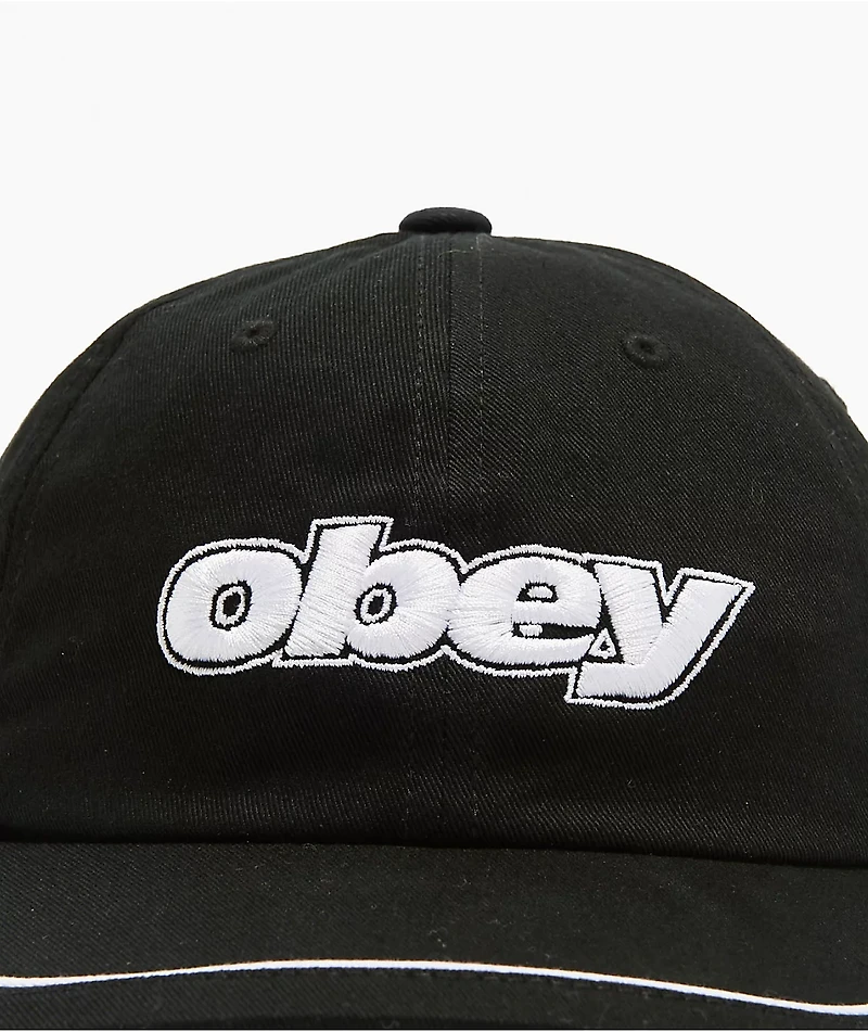 Obey Rewind Black Strapback Hat