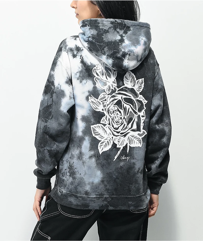 Obey Ruby Rose Black Tie Dye Hoodie
