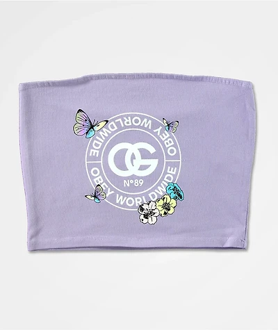 Obey Rue De La Butterfly Lavender Tube Top