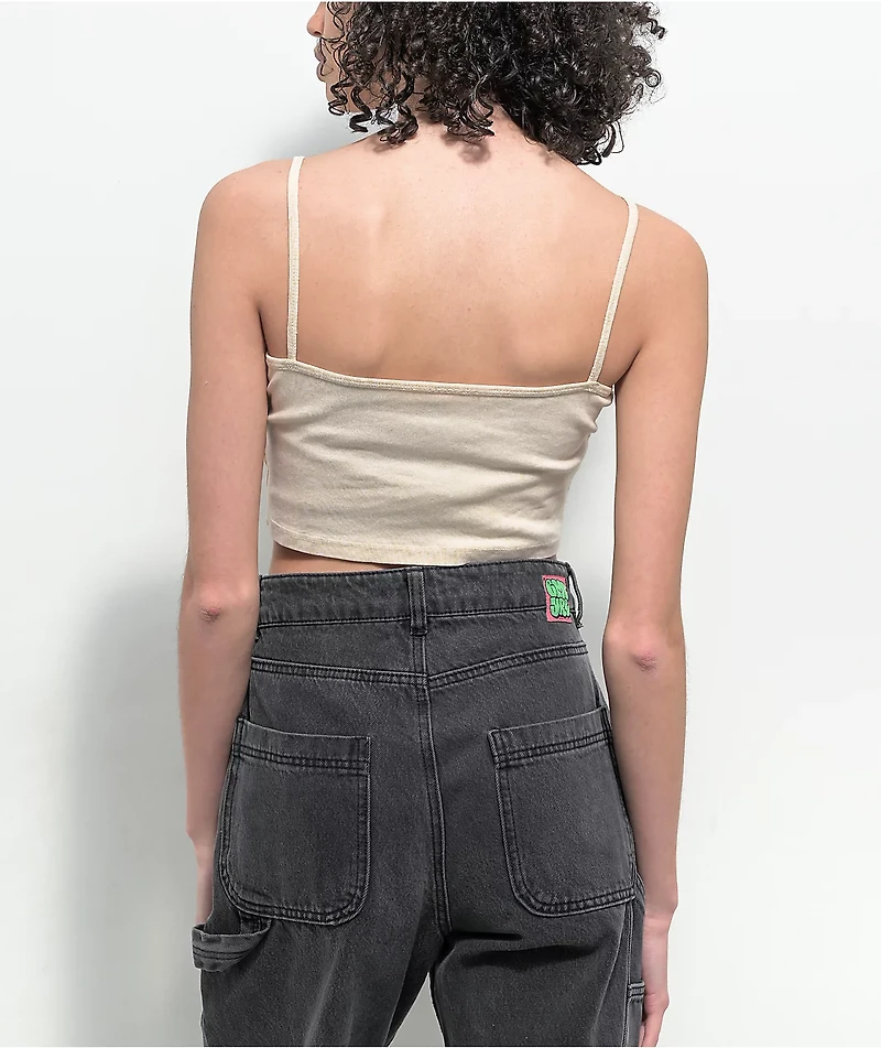 Obey Scatch N Sniff White Crop Tank Top