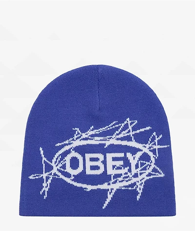 Obey Scram Blue Skully Beanie