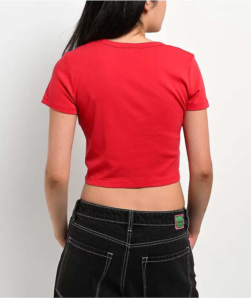Obey Scripty Skater Red Crop T-Shirt