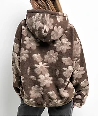 Obey Shaylin Floral Brown Fleece Hoodie