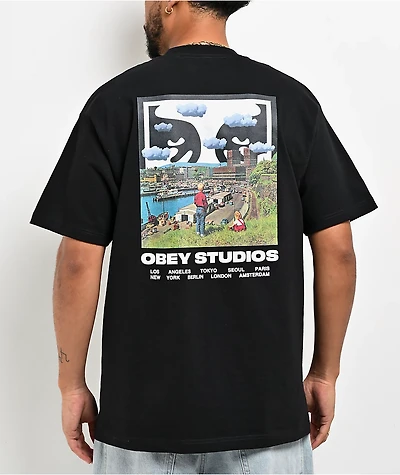Obey Sky Face Black Heavyweight T-Shirt