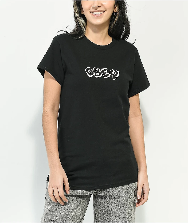 Obey Smellin Daisies Black T-Shirt