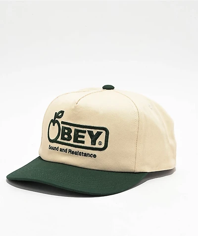 Obey Sound Twill Natural Snapback Hat