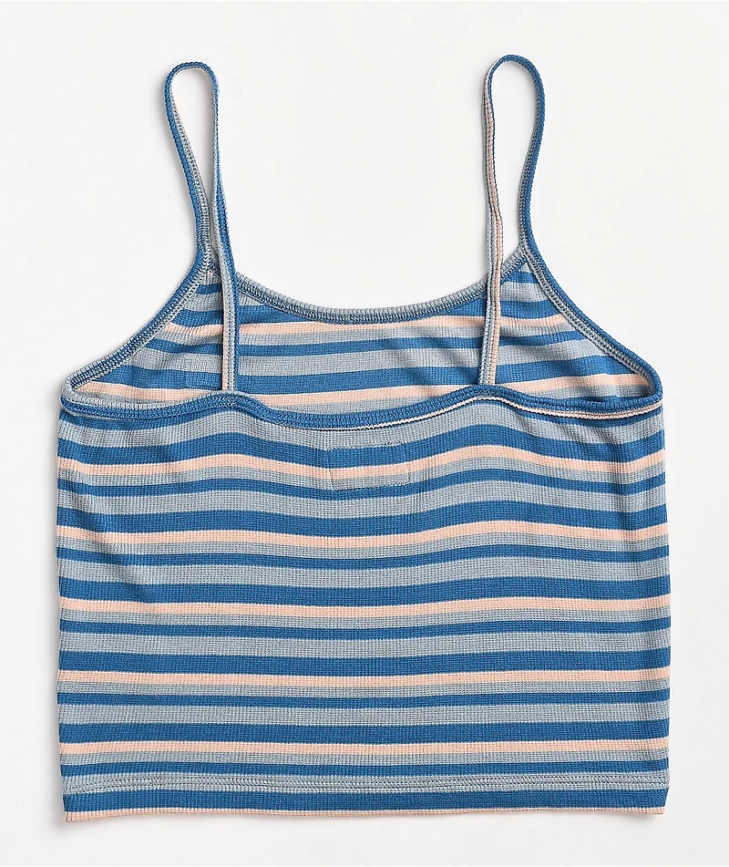 Obey South Shore Blue Stripe Crop Tank Top