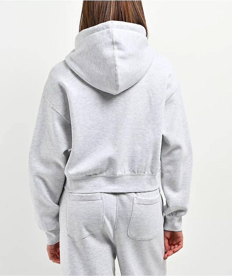 Obey Speed Star Grey Crop Zip Hoodie