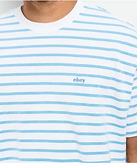 Obey Striped White & Blue Knit T-Shirt