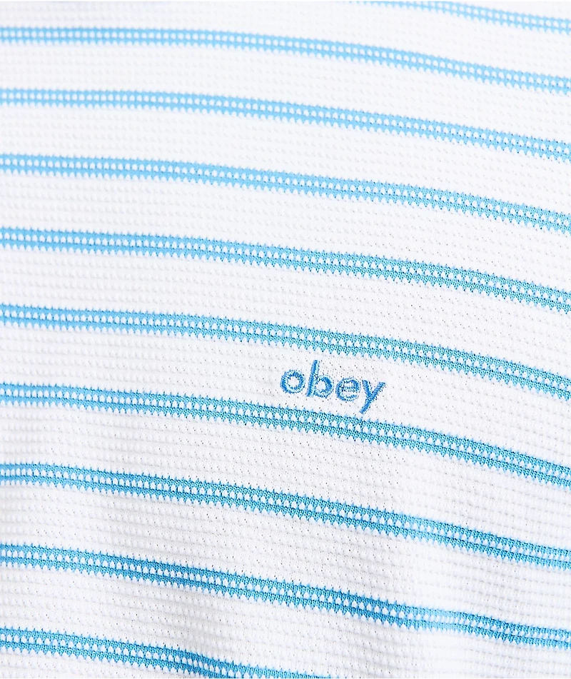 Obey Striped White & Blue Knit T-Shirt