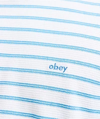 Obey Striped White & Blue Knit T-Shirt