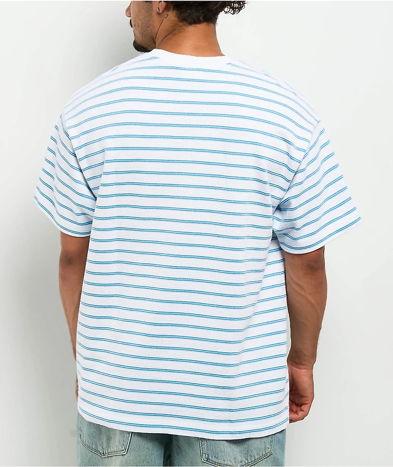 Obey Striped White & Blue Knit T-Shirt