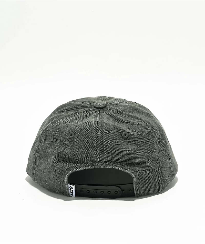 Obey Studio Black Pigment Dye Snapback Hat