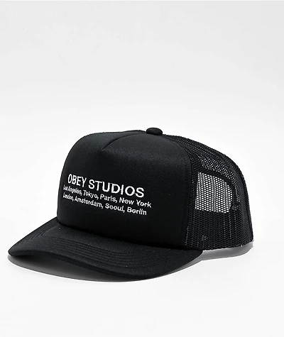 Obey Studios Black Trucker Hat
