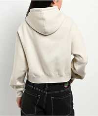 Obey Studios Collegiate Beige Crop Hoodie