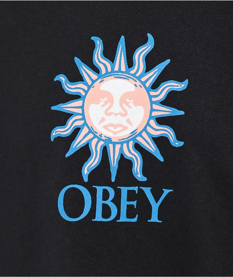 Obey Sun Star Black Pigment Dye T-Shirt
