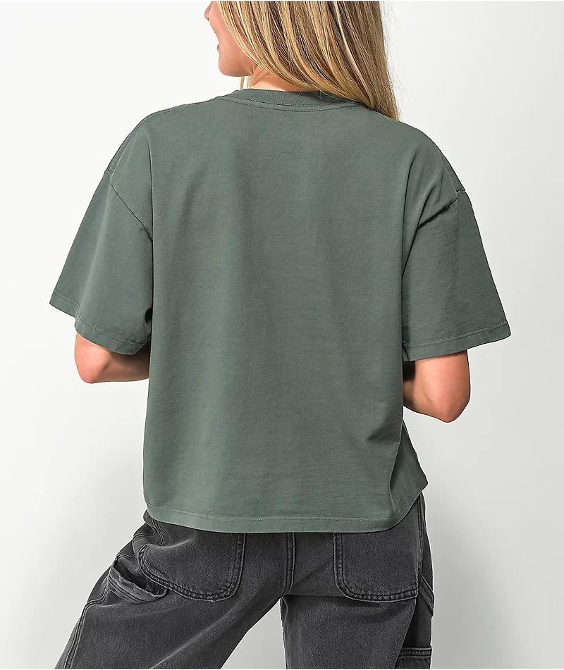 Obey Tag Green Crop T-Shirt