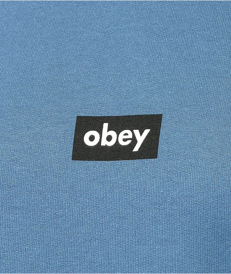 Obey Tag Indigo Blue Crewneck Sweatshirt