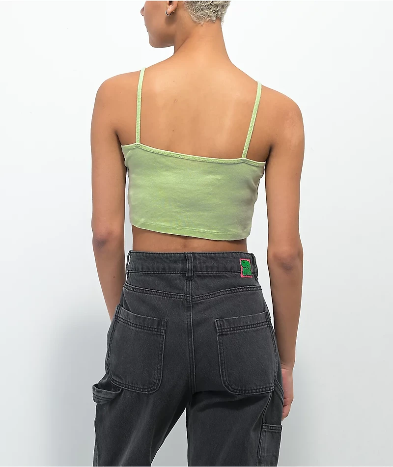 Obey Tag Pastel Green Crop Tank Top