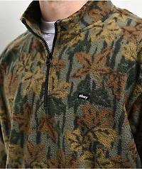 Obey Timber Green Camo Quarter Zip Sweatshirt