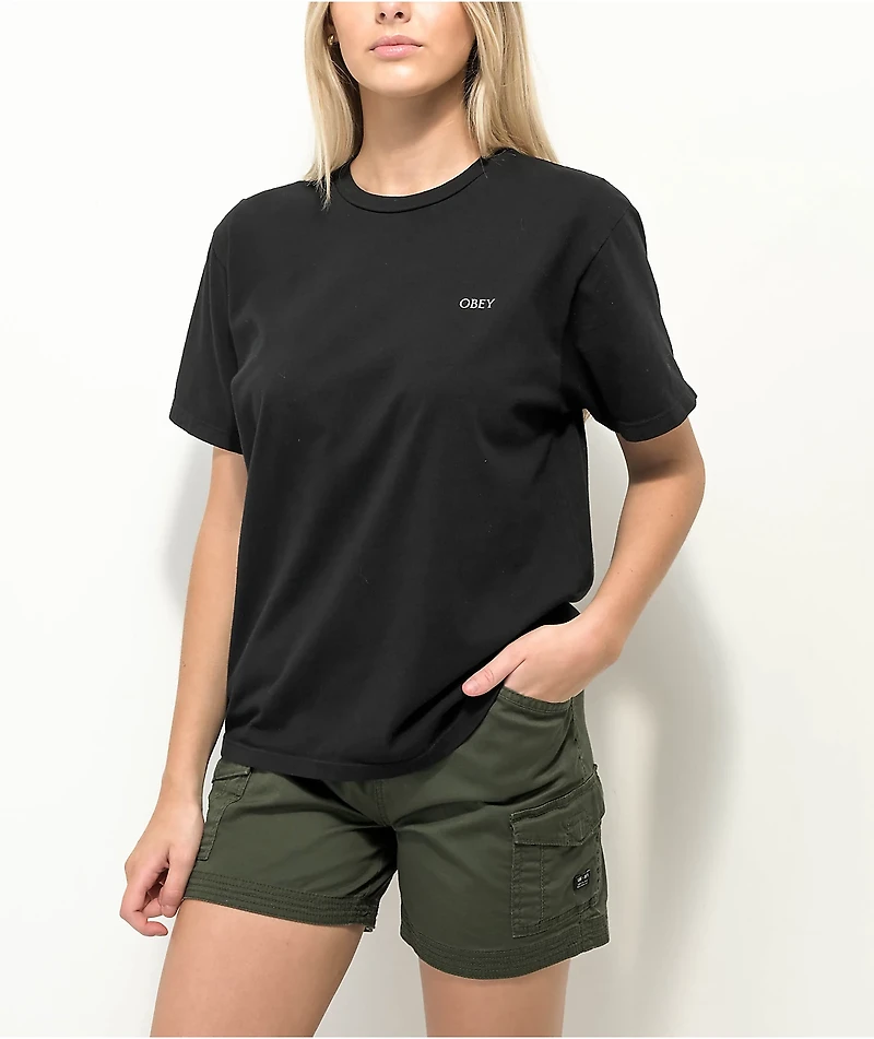 Obey Torn Icon Black T-Shirt
