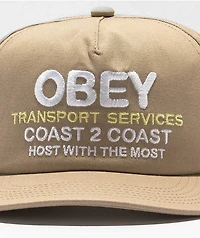 Obey Transport Khaki 5-Panel Snapback Hat