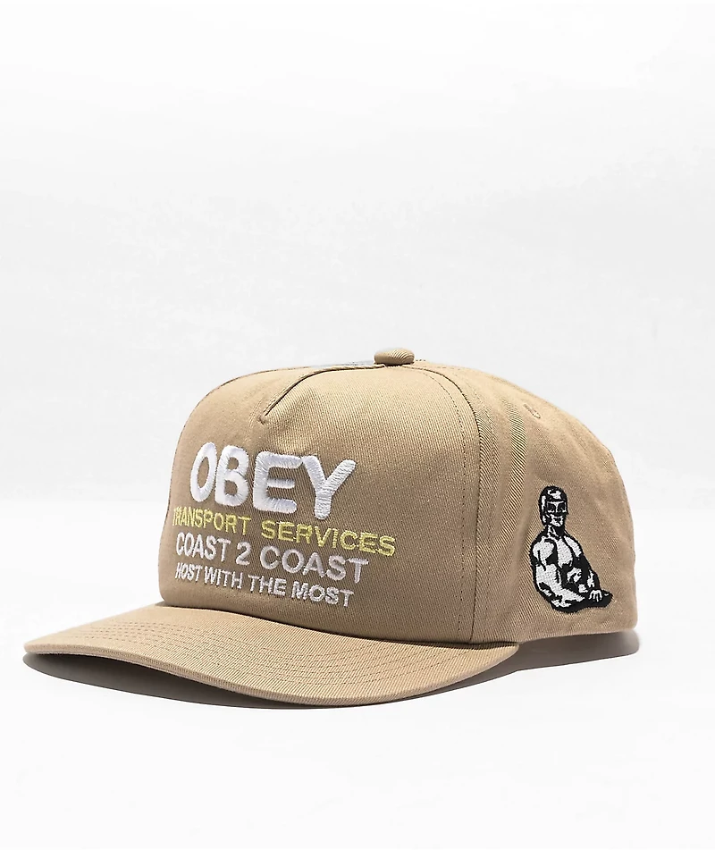 Obey Transport Khaki 5-Panel Snapback Hat