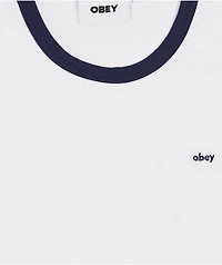 Obey Tyler Ringer White & Blue T-Shirt