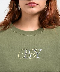 Obey Type Mix Olive Crewneck Sweatshirt