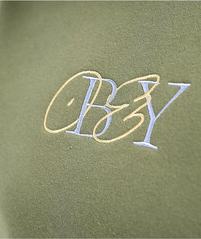Obey Type Mix Olive Crewneck Sweatshirt