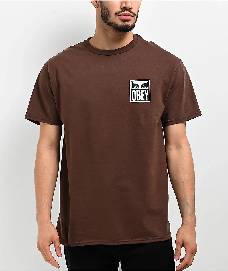 Obey Vision Of Brown T-Shirt