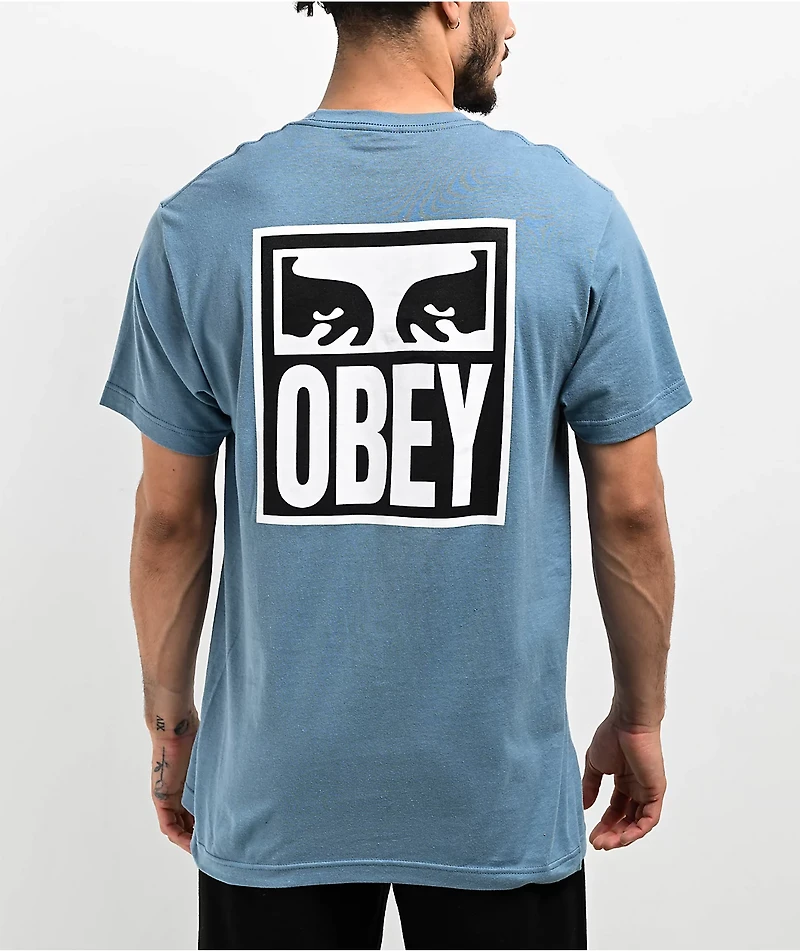 Obey Vision Of Slate Blue T-Shirt