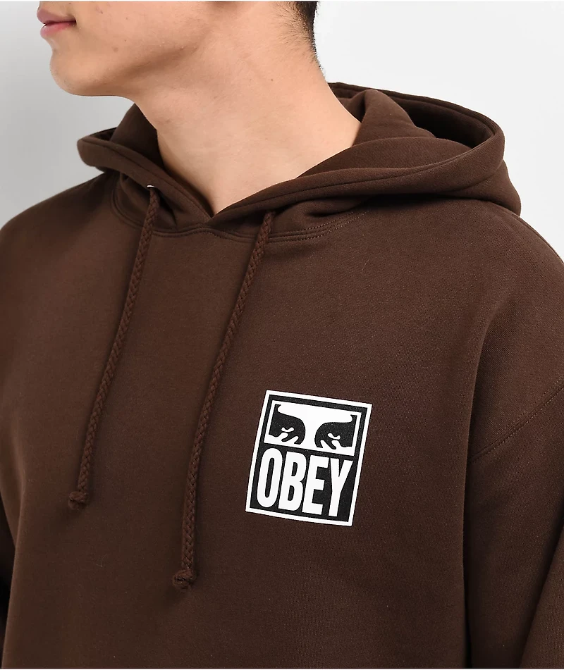 Obey Visions Of 2 Brown Hoodie