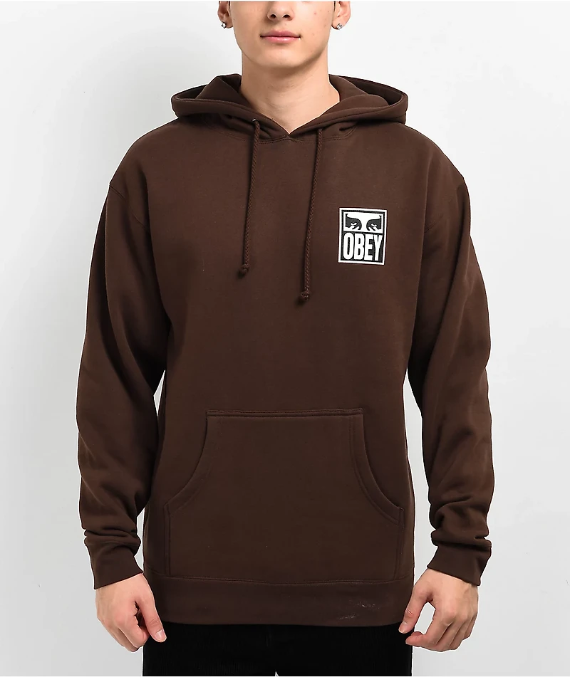 Obey Visions Of 2 Brown Hoodie