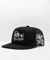 Obey World Black Strapback Hat
